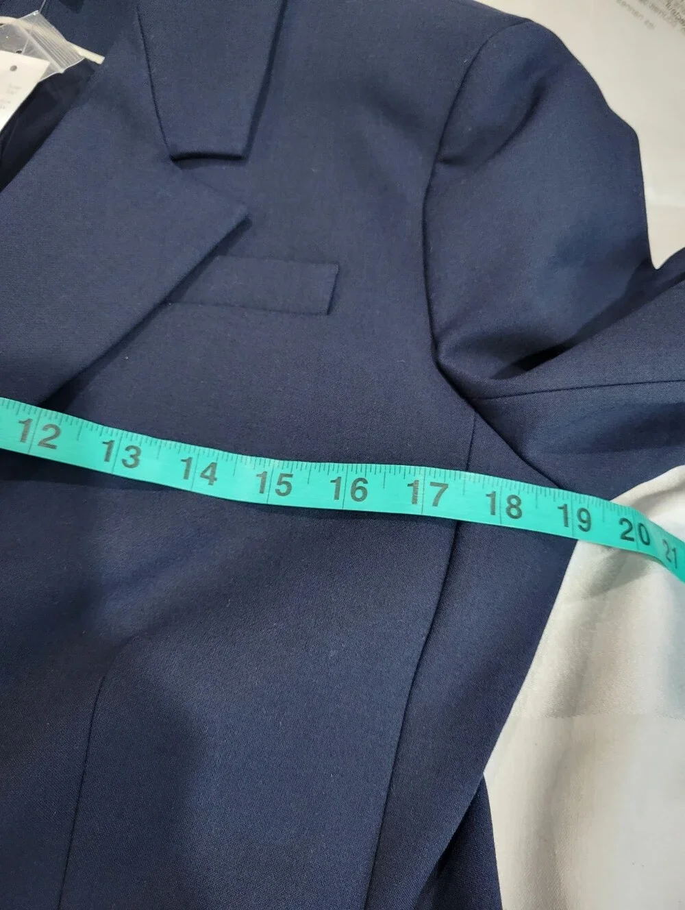 J Crew Madelyn blazer in four-season stretch Cc289 NEW! Size 8 Navy $258 Retail - Picture 8 of 9